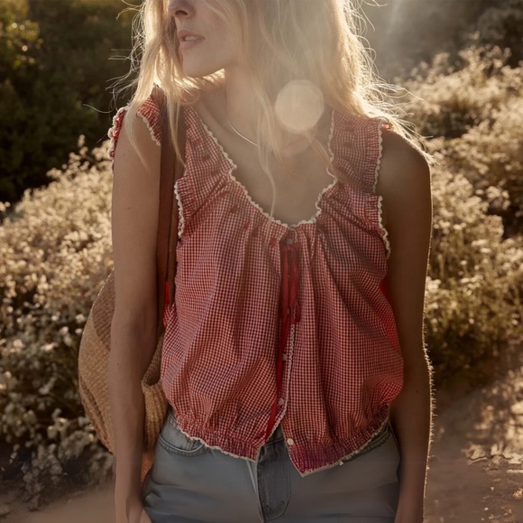 Dôen Traveler Top, Size XS, in Cerise Paris Gingham - Picture 12 of 13